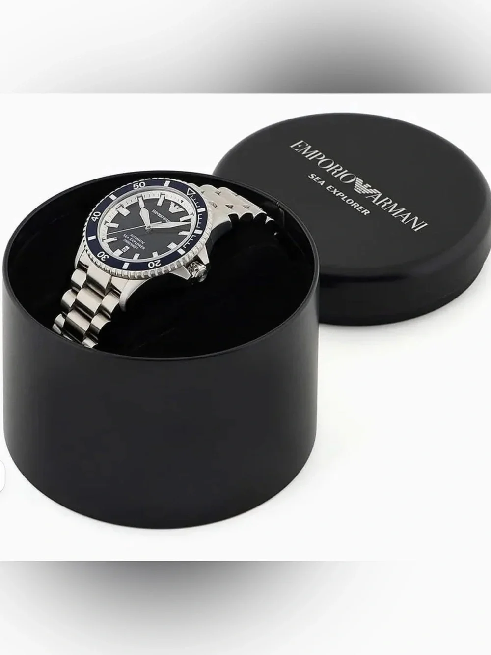 Emporio Armani Sea Explorer Blue Dial Silver Steel Strap Watch 42mm AR60079
